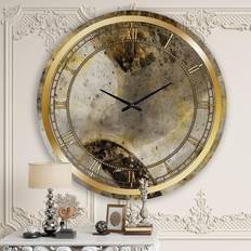 Design Art Gold Desert Neutral Glam Wall Clock 36"