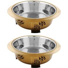 Iconicpet Designer Oval Fusion Pet Bowls 2pcs S