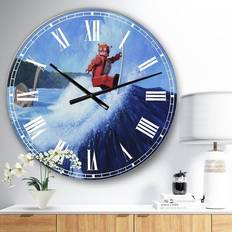 Design Art Surfer Joe' Large Modern Wall Clock Wall Clock 23"