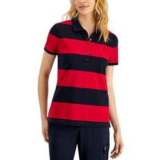 Tommy Hilfiger Striped Piqué Polo Shirt - Sky Captain/Scarlet