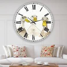 Design Art Three White Ducks Oversized Farmhouse Wall Clock Wall Clock 23"