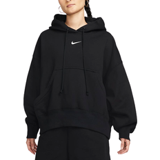 Nike Dame Gensere Nike Sportswear Phoenix Fleece Over-Oversized Pullover Hoodie Women's - Black/Sail