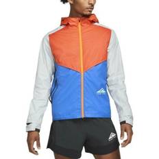 Nike Windrunner Trail Running Jacket Men - Orange/Signal Blue/Grey Fog/Green Glow