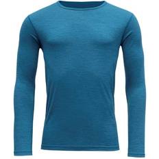 Blå - Herre Undertrøyer Devold Breeze Merino 150 Shirt Men - Blue Melange