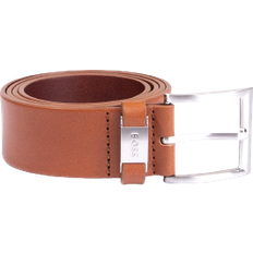 Gürtel Hugo Boss Italian-Leather Belt with Branded Metal Trim - Brown