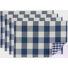 Design Imports Gingham Check Place Mat White, Blue (48.26x33.02)