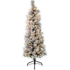 Puleo International Flocked Portland Artificial Christmas Tree 54"