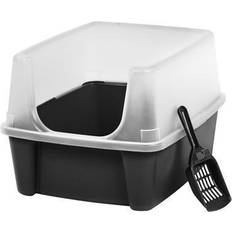 Iris Open Top Cat Litter Box with Shield and Scoop
