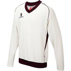 Hvite Collegegensere Boys Junior Fleece Lined Sweater Sports Cricket (white/ Trim)