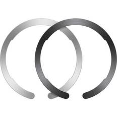 Mobile Device Holders ESR HaloLock Universal Ring Magnetic Wireless Charging Conversion Kit MagSafe-Compatible Metal Ring Compatible with iPhone 13/13 Pro/13 mini/13 Pro Max/12 Galaxy S21 etc 2 Pack Black and Silver