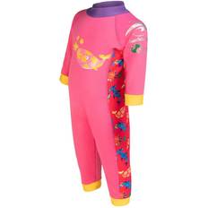 24-36M UV-drakter Konfidence Kids' Splashy Whale All-In-One Swimsuit, Pink/Yellow