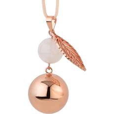 Metall Charms & Anheng Bola Pregnancy Leaf Charm - Rose Gold/Pearl