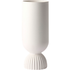 HKliving White Ribbed Vase 25cm