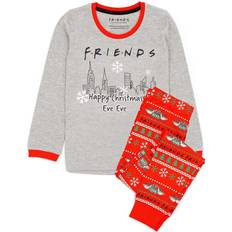 Viskose Schlafanzüge Friends Boy's Christmas Pyjama Set - Grey/Red