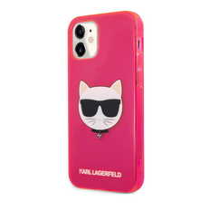 Karl Lagerfeld KLHCP12SCHTRP iPhone 12 mini 5,4 rózowy/pink hardcase Glitter Choupette Fluo