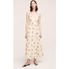Women - Yellow Dresses Rebecca Taylor Flame Fleur Linen-Blend Dress