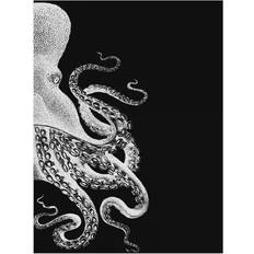 Trademark Global Fab Funky Octopus Black & White B Wall Decor 19.5x26"