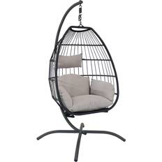 Hanging egg chair Patio Furniture Sunnydaze Egg Chair with Stand
