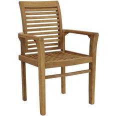 Teak Patio Furniture Sunnydaze Traditional Slat Style Garden Dining Chair