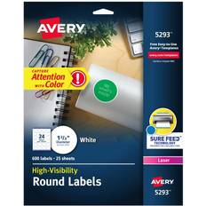 Avery High-Visibility Round Labels 1-2/3" 600pcs