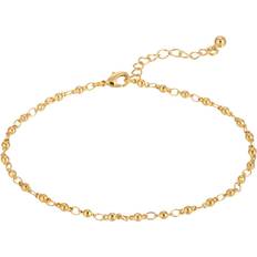 Adjustable Size Anklets 1928 Jewelry Beaded Chain Anklet - Gold