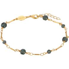Adjustable Size Anklets 1928 Jewelry Beaded Chain Ankle - Gold/Blue