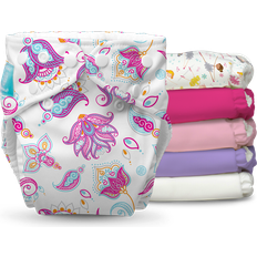 Charlie Banana Reusable Cloth Diapers with Fleece 6-pack Girly