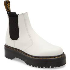 Synthetic Chelsea Boots Dr. Martens 2976 Quad Platform - White Smooth Leather
