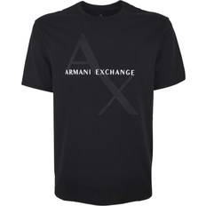 Armani Exchange T-shirts Armani Exchange Tonal Print Diagonal Logo Tee M - Black
