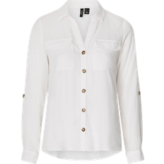 Damen - Weiß Hemden Vero Moda Rolled Up Sleeves Shirt