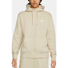 Nike Sportswear Club Fleece Full-Zip Hoodie - Rattan/White