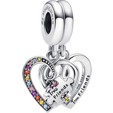 Charms & Pendants Pandora Puzzle Piece Hearts Splittable Friendship Dangle Charm - Silver/Multicolour