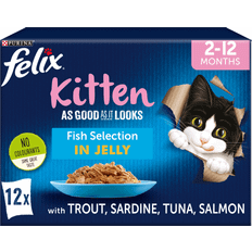 Felix cat food Pets Purina Felix As Good As it Looks Kitten Fish Selection in Jelly Wet Cat Food 12x100g