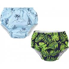 Hudson Tropical Leaves Swim Diapers 2-pack - Green