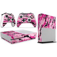 giZmoZ n gadgetZ Xbox One X Console Skin Decal Sticker + 2 Controller Skins - Pink Camo