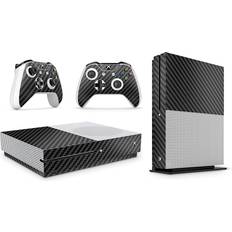 Xbox Series S Protection & Storage giZmoZ n gadgetZ Xbox One S Console Skin Decal Sticker + 2 Controller Skins - Carbon Black
