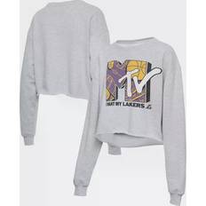 JUNK FOOD Los Angeles Lakers NBA x MTV I Want My Cropped Fleece Pullover Sweatshirt W