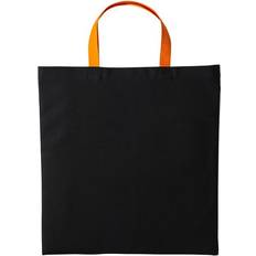 Svarte Stoffvesker Nutshell Varsity Shopper Short Handle Tote Bag - Black/Orange