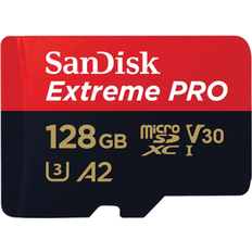 128 GB Minnekort SanDisk Extreme Pro microSDXC Class 10 UHS-I U3 V30 A2 200/90MB/s 128GB