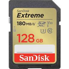 128 GB Minnekort SanDisk Extreme microSDXC Class 10 UHS-I U3 V30 180/90MB/s 128GB