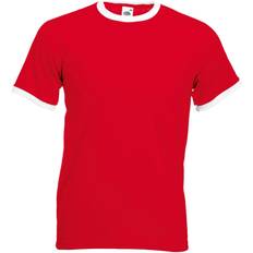 Fruit of the Loom Valueweight Ringer T-shirt Unisex - Red/White