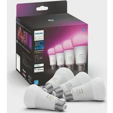 Dimmable LED Lamps Philips Hue White and Color Ambiance LED Lamps 10.5W E26 4-pack Starter Kit