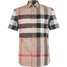Men - S Shirts Burberry Check Stretch Poplin Shirt - Archive Beige