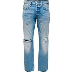 Herren - W27 Jeans Only & Sons Onsedge Loose 4067 Jeans Men - Light Blue Denim
