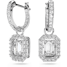 Ohrringe Swarovski Millenia Octagon Cut Drop Earrings - Silver/Transparent