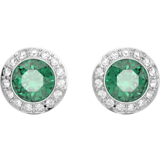 Swarovski Angelic Stud Earrings - Silver/Green/Transparent