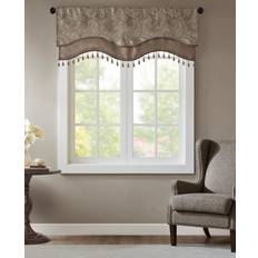 Paisley Curtains & Accessories Madison Park Whitman Jacquard Window Valance with Beads50x18"