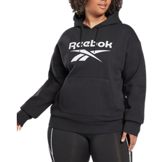 Reebok Women Identity Logo Fleece Pullover Hoodie Plus Size - Black