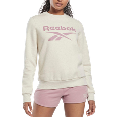 Reebok Women Identity Logo Fleece Crew Sweatshirt - Classic White Mel