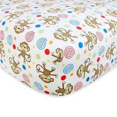 Trend Lab Monkey Scatter Print Flannel Deluxe Fitted Crib Sheet 28x52"